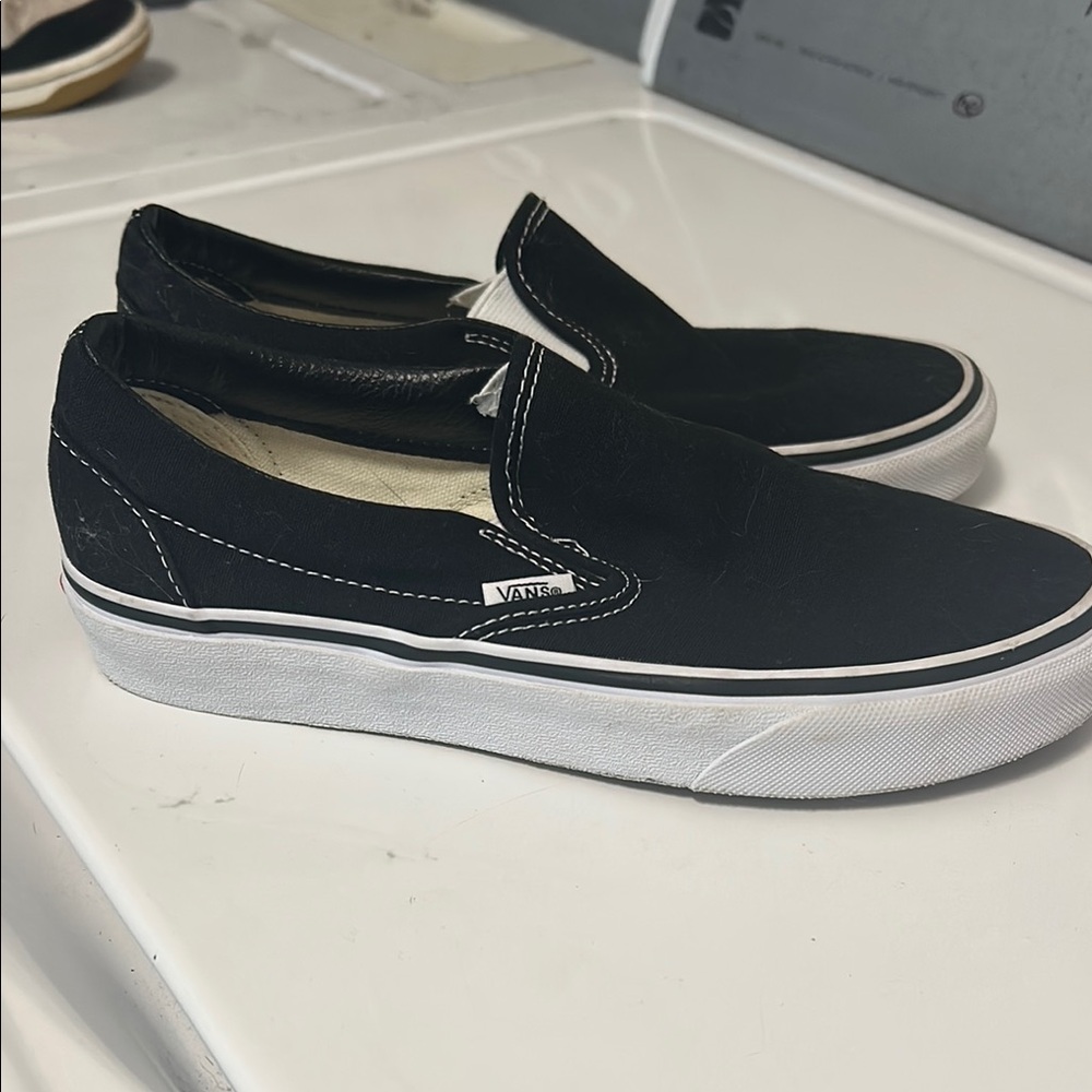 Vans Black and White Canvas Sneakers